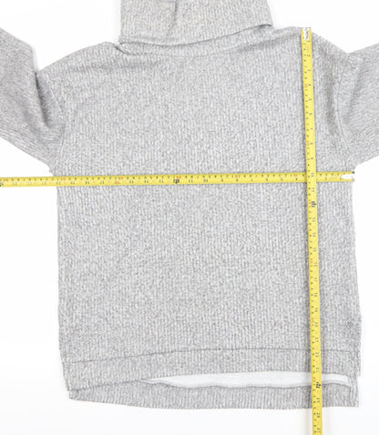 Stradivarius Women Grey Roll Neck Pullover Sweatshirt Size 10