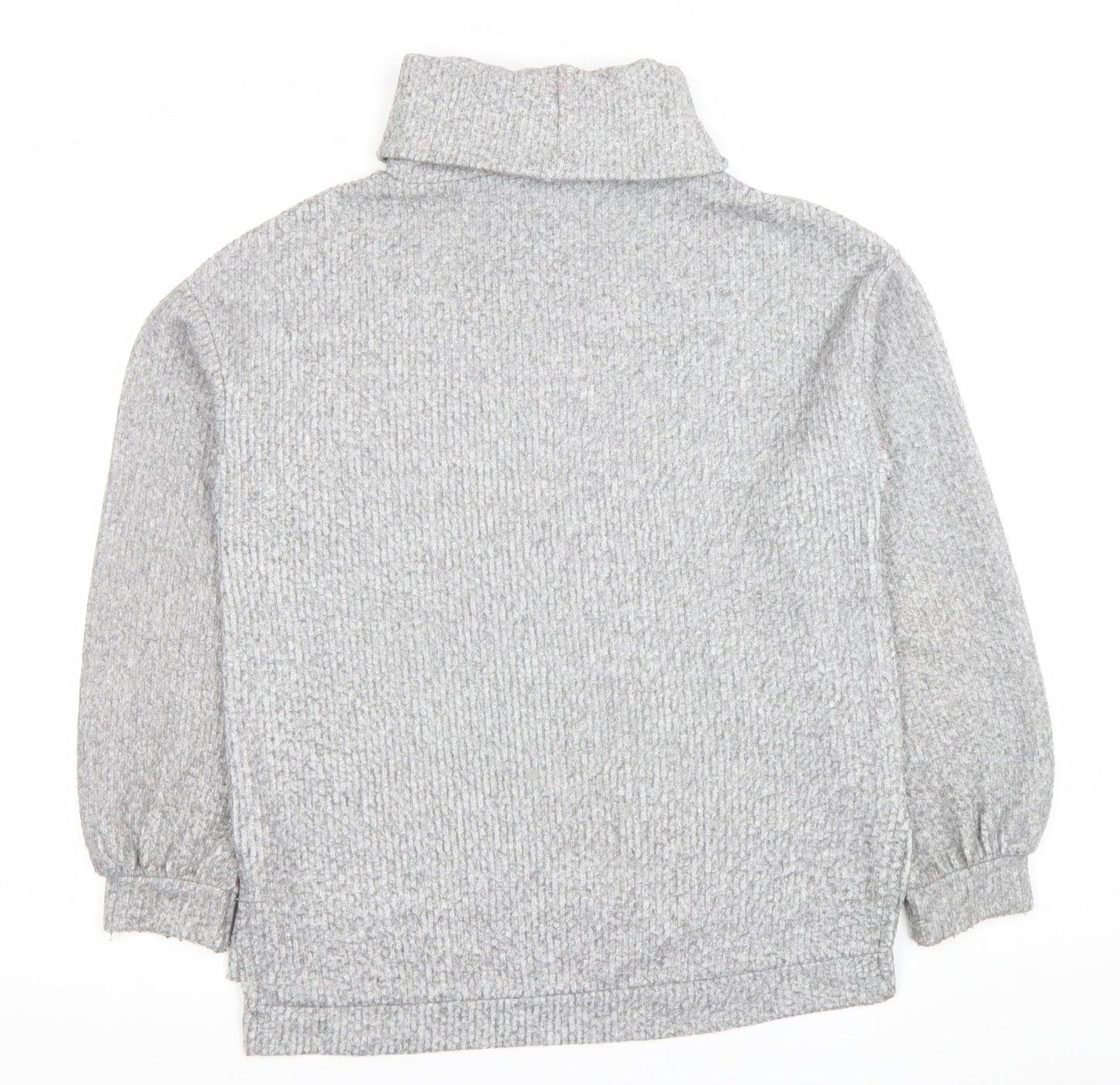 Stradivarius Women Grey Roll Neck Pullover Sweatshirt Size 10