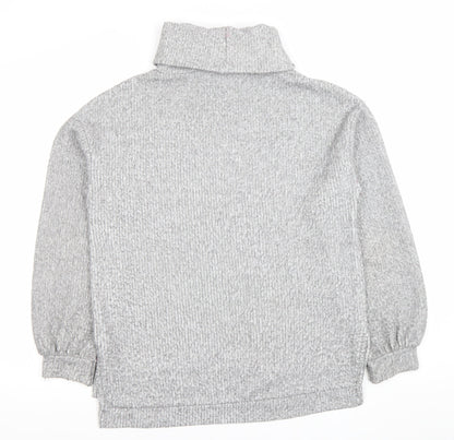 Stradivarius Women Grey Roll Neck Pullover Sweatshirt Size 10