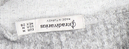Stradivarius Women Grey Roll Neck Pullover Sweatshirt Size 10