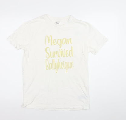 GAP Women's White Classic T-Shirt XS Short Sleeve Cotton Casual
