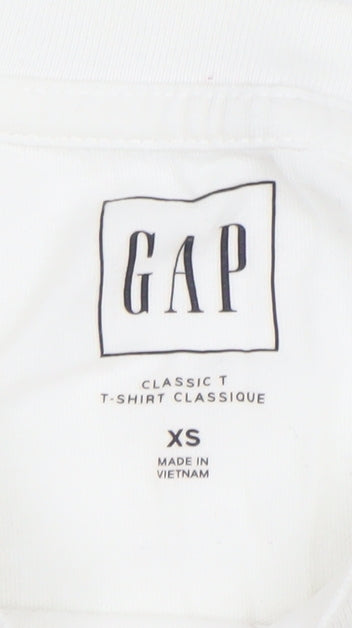 GAP Women's White Classic T-Shirt XS Short Sleeve Cotton Casual