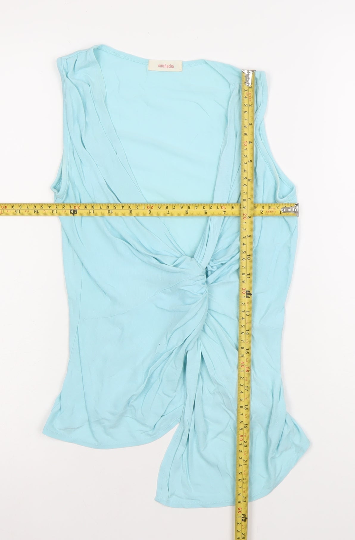 Muchacha Womens Blue Wrap Tank Top Sleeveless Viscose L
