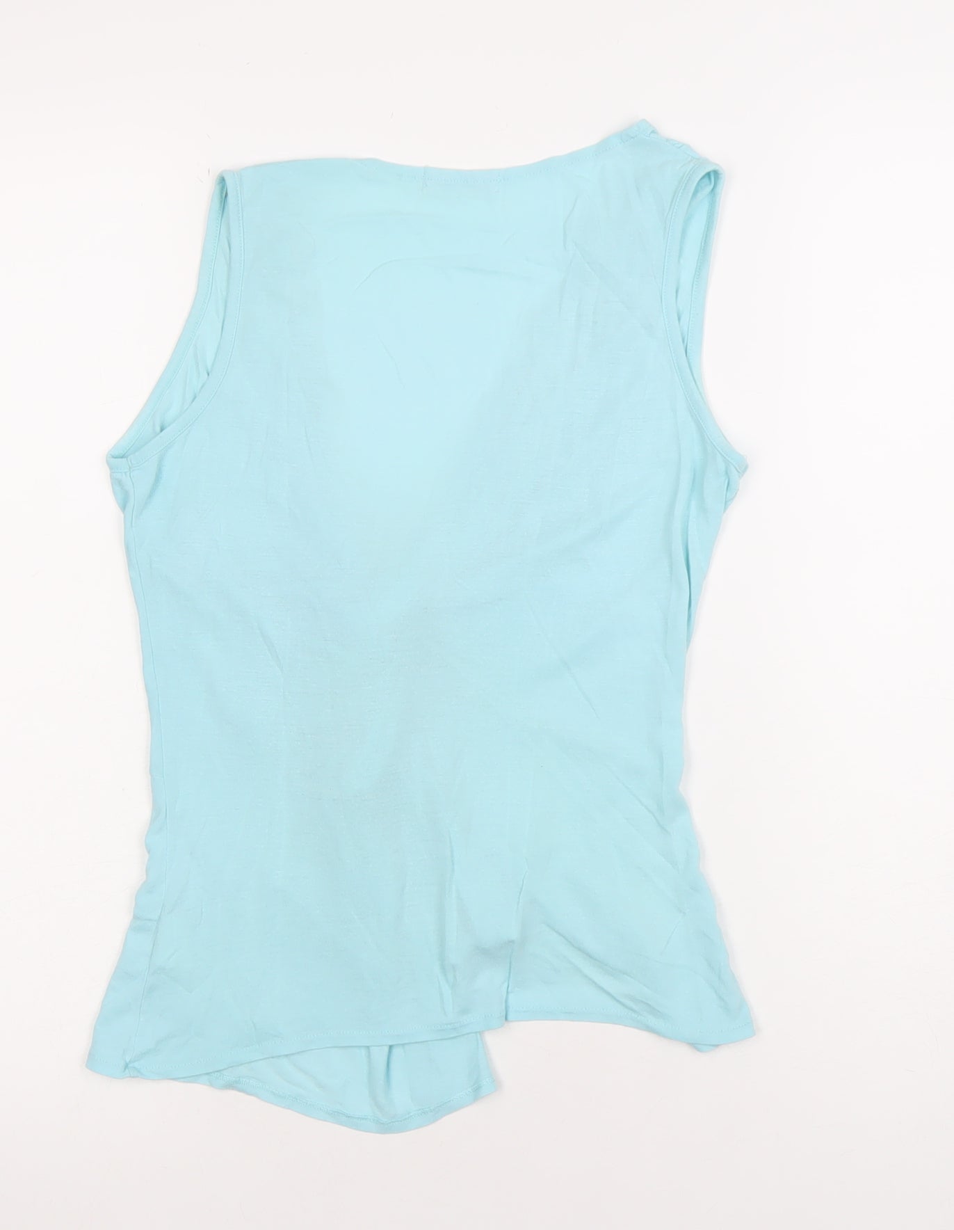 Muchacha Womens Blue Wrap Tank Top Sleeveless Viscose L