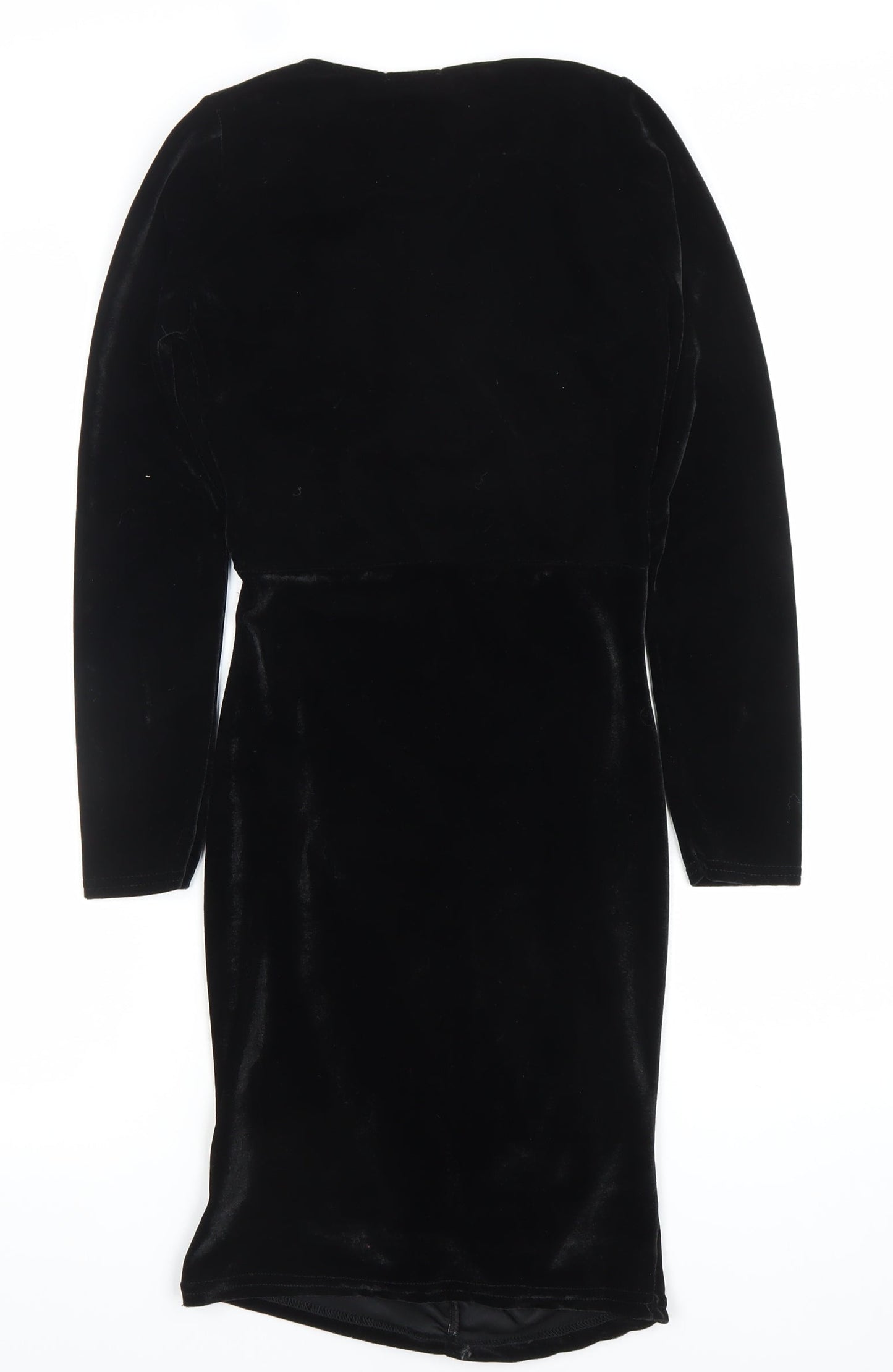 PrettyLittleThing Women’s Black Velvet Bodycon Dress Size 6