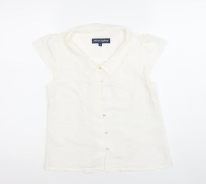 Princess Highway Women’s Ivory Short Sleeve Button-Up Blouse Size 6