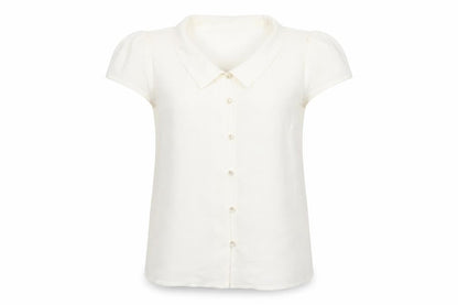 Princess Highway Women’s Ivory Short Sleeve Button-Up Blouse Size 6