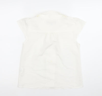 Princess Highway Women’s Ivory Short Sleeve Button-Up Blouse Size 6