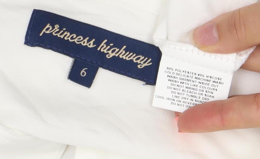 Princess Highway Women’s Ivory Short Sleeve Button-Up Blouse Size 6