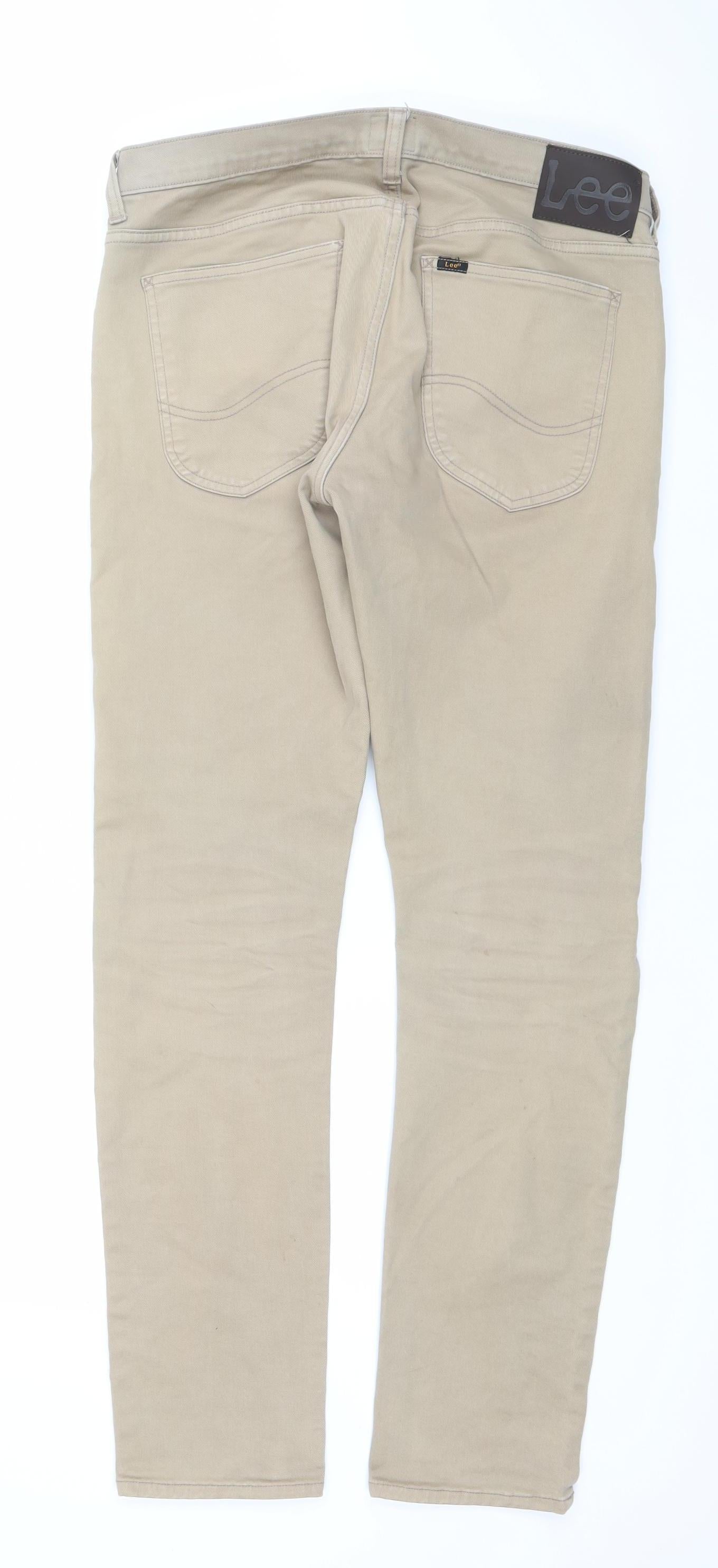 Lee Men's Beige Luke Slim Straight Jeans W32 L32