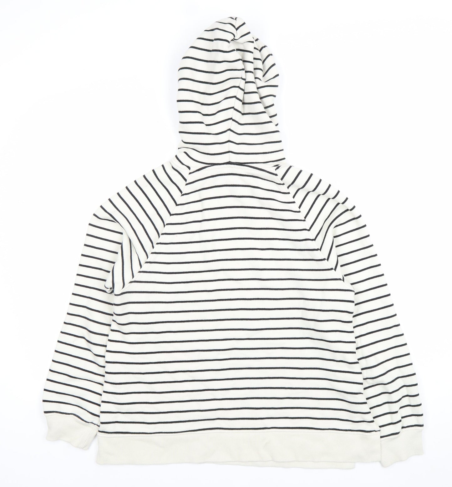 Marks and Spencer Women’s Black & White Stripe Cotton Hoodie UK 6