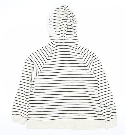 Marks and Spencer Women’s Black & White Stripe Cotton Hoodie UK 6