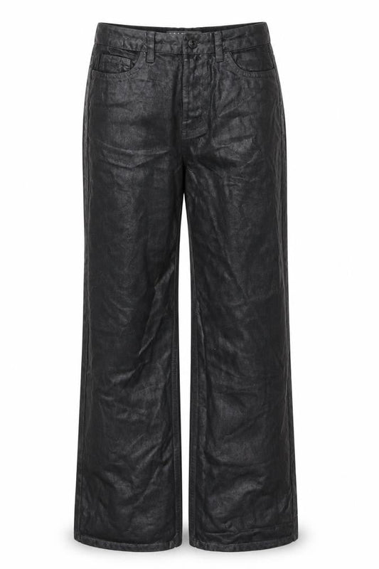 Front view of Denim Co Women’s Black Straight Leg Jeans, size UK 6, Cotton Classic Style
