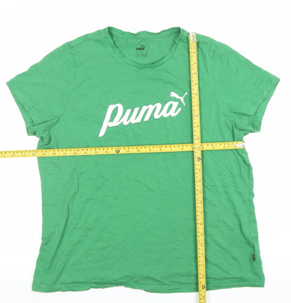 Womens UK Size XL PUMA Green Basic T-Shirt
