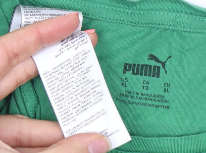 Womens UK Size XL PUMA Green Basic T-Shirt