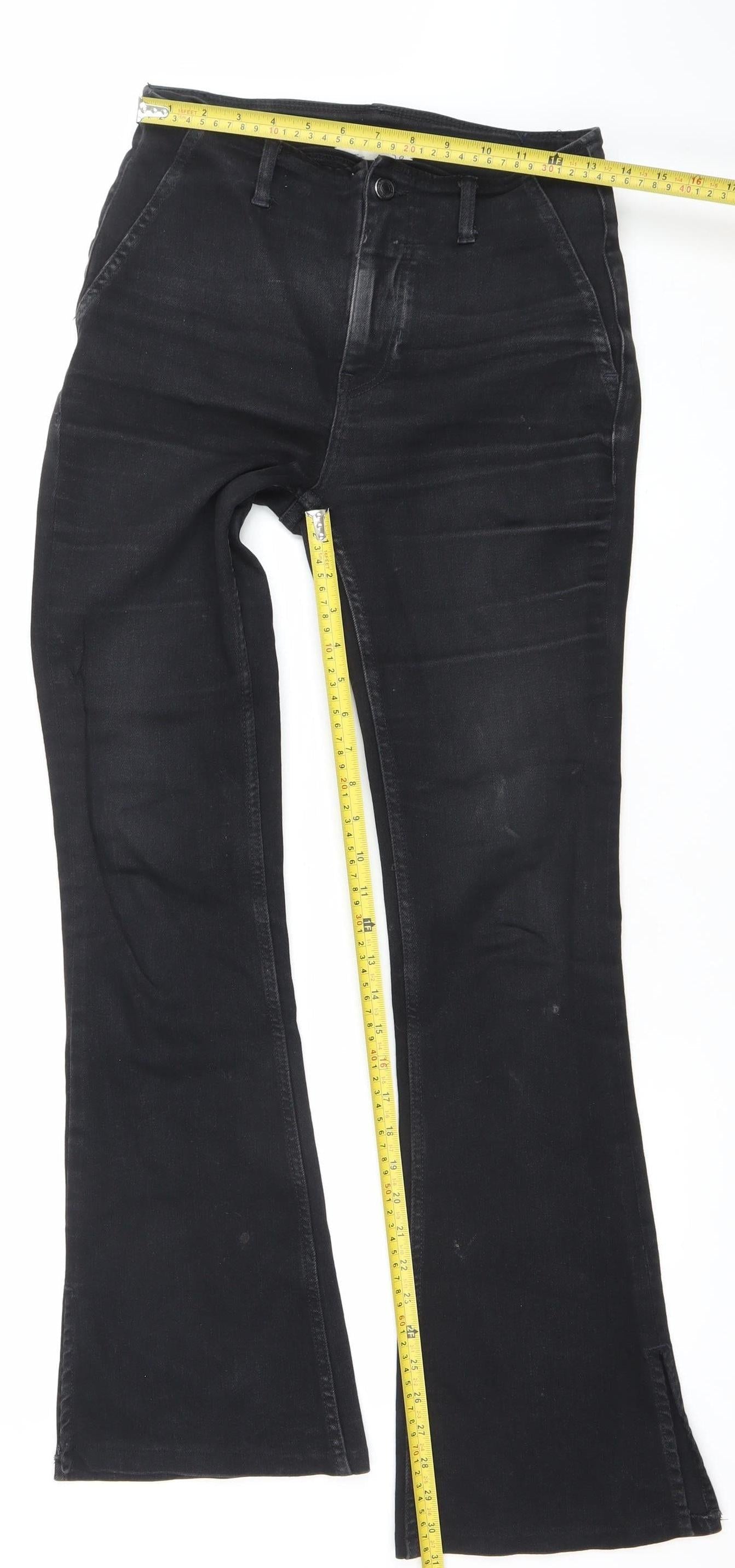 We The Free Women Black Flared Jeans Size 28 Stretch Cotton Blend