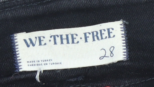 We The Free Women Black Flared Jeans Size 28 Stretch Cotton Blend