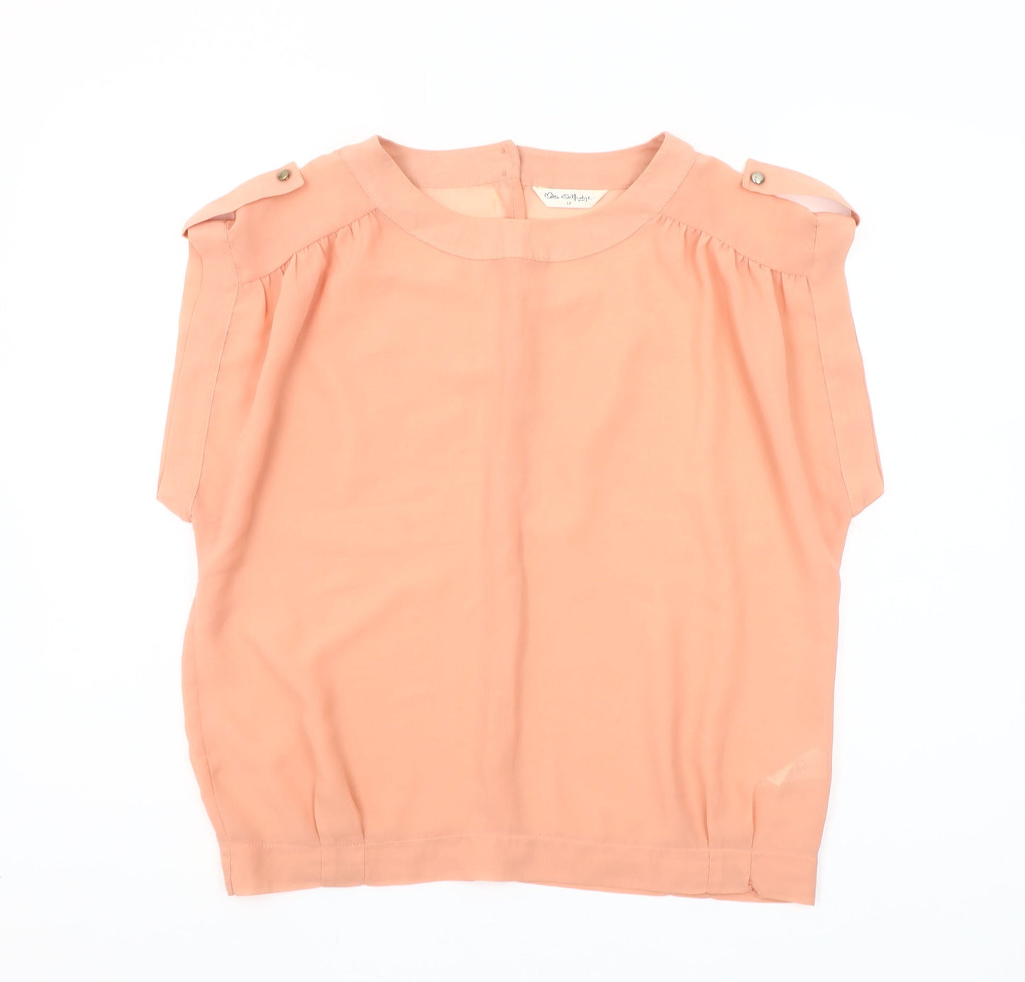 Miss Selfridge Women's Orange Short Sleeve Blouse Size 12
