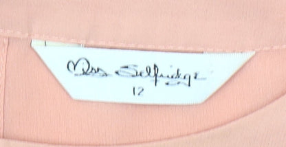 Miss Selfridge Women's Orange Short Sleeve Blouse Size 12