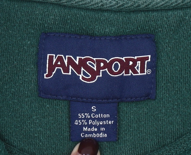 JanSport Women’s Green 1/4 Zip William & Mary Fleece Sweatshirt S