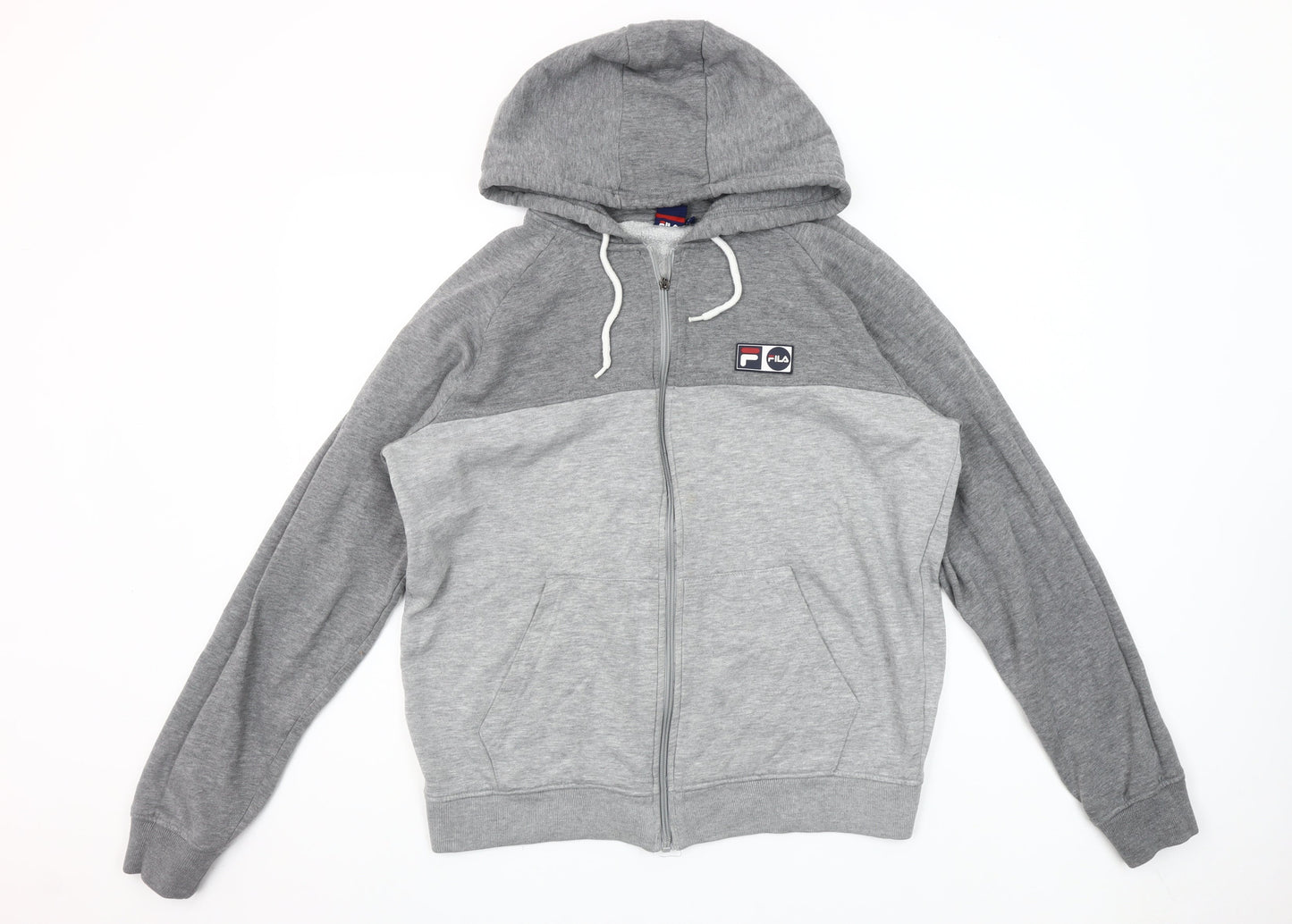 Mens UK Size L FILA Grey Full Zip Hoodie