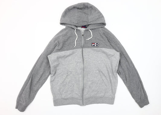 Mens UK Size L FILA Grey Full Zip Hoodie