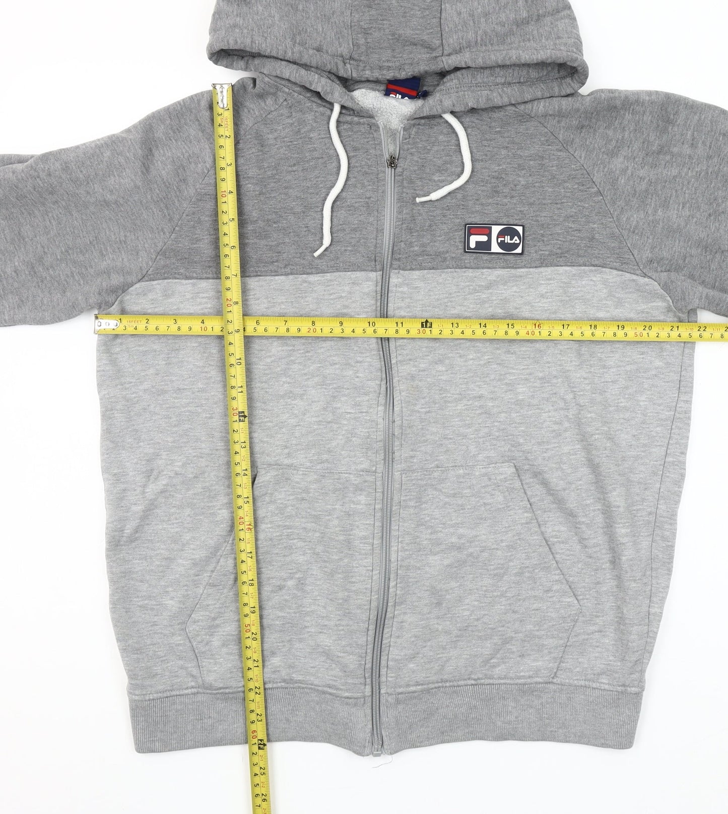 Mens UK Size L FILA Grey Full Zip Hoodie