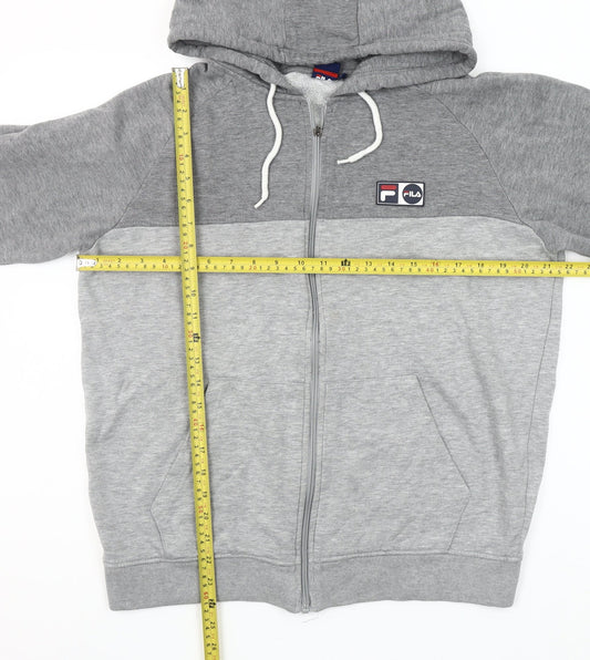 Mens UK Size L FILA Grey Full Zip Hoodie