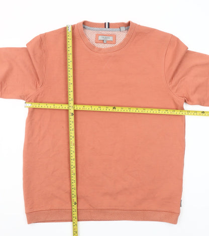 Ted Baker Men's Orange Crew Neck Pullover Sweatshirt Size L