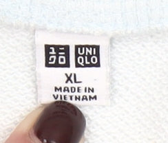 Uniqlo Women Light Blue XL Crew Neck Pullover Sweatshirt