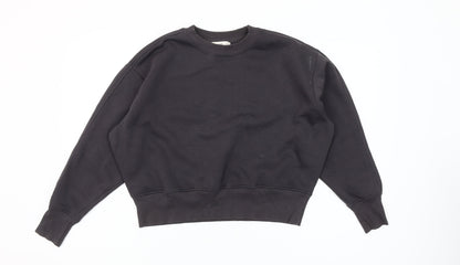 MNG Women's Black Cotton Blend Pullover Sweatshirt Size S