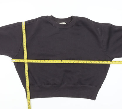 MNG Women's Black Cotton Blend Pullover Sweatshirt Size S