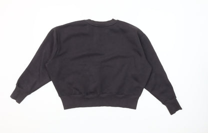 MNG Women's Black Cotton Blend Pullover Sweatshirt Size S