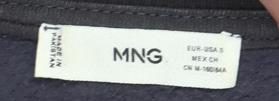 MNG Women's Black Cotton Blend Pullover Sweatshirt Size S