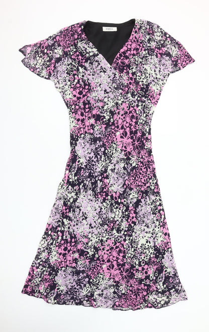 Karida Women’s Multicoloured Floral A-Line Knee Length Viscose Dress Size 10