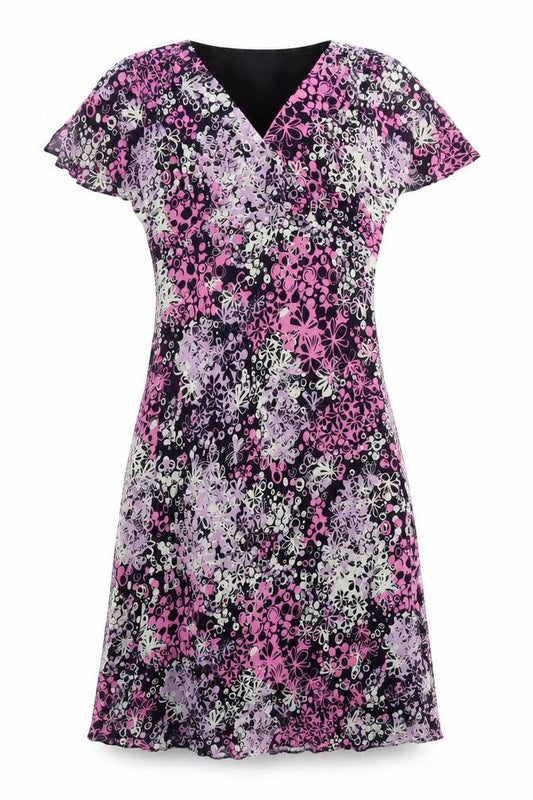 Karida Women’s Multicoloured Floral A-Line Knee Length Viscose Dress Size 10