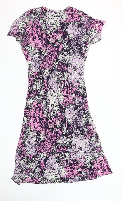 Karida Women’s Multicoloured Floral A-Line Knee Length Viscose Dress Size 10