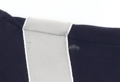 Adidas Womens Navy Blue Half Zip Hoodie Small Cotton Blend Logo Details