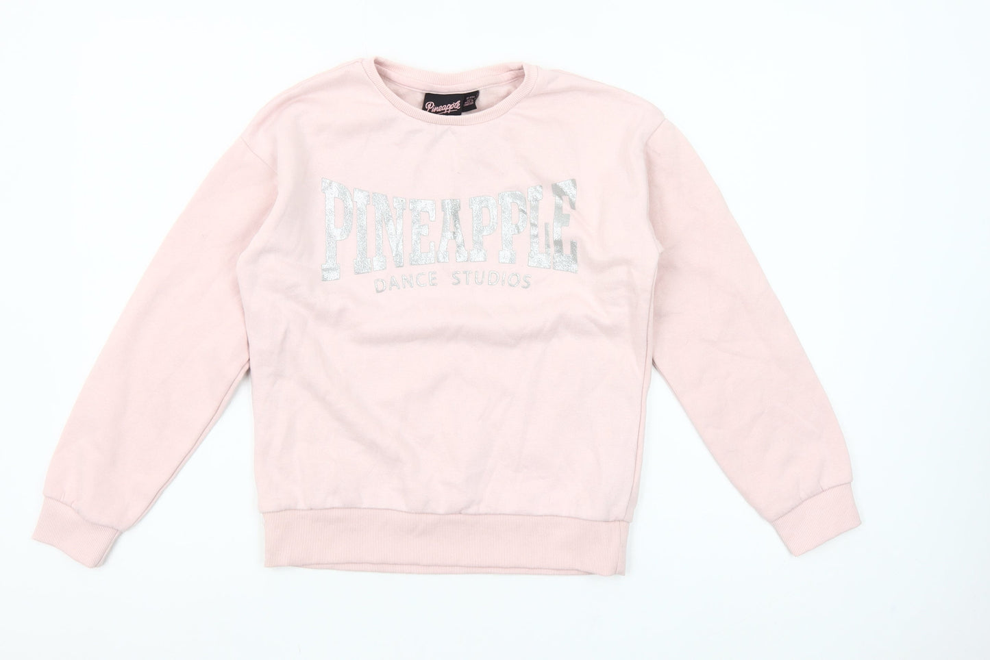 Pineapple Girls Pink Glitter Logo Pullover Sweatshirt 10-11 Years