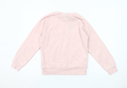 Pineapple Girls Pink Glitter Logo Pullover Sweatshirt 10-11 Years