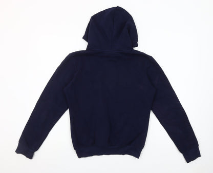 Puma Womens Navy Blue Pullover Hoodie XS Logo Cotton Blend