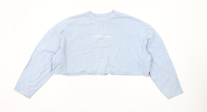 Topshop Petite Blue Copenhagen Cropped Sweatshirt UK 8