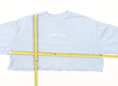 Topshop Petite Blue Copenhagen Cropped Sweatshirt UK 8