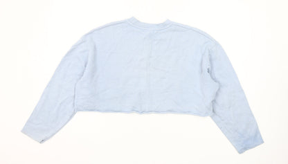 Topshop Petite Blue Copenhagen Cropped Sweatshirt UK 8