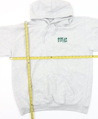Uneek Mens Grey XL Pullover Hoodie Dead Fish Logo Fleece Sweatshirt