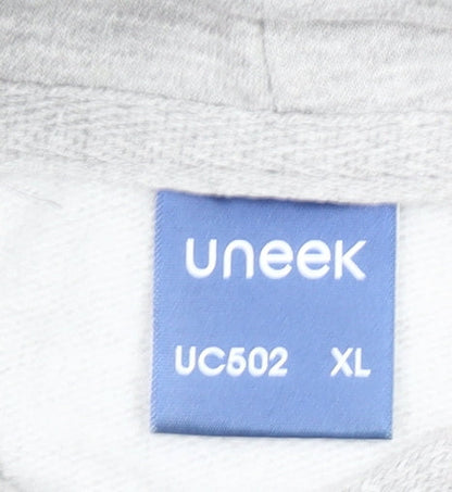 Uneek Mens Grey XL Pullover Hoodie Dead Fish Logo Fleece Sweatshirt