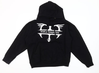 d&hhoodiesuk Women's Black L Pullover Hoodie Within Temptation Tour Graphic