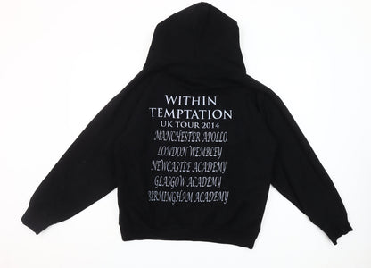 d&hhoodiesuk Women's Black L Pullover Hoodie Within Temptation Tour Graphic