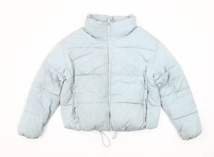 MNG Women’s Grey Puffer Jacket Size S Winter Short Zip Polyester Coat