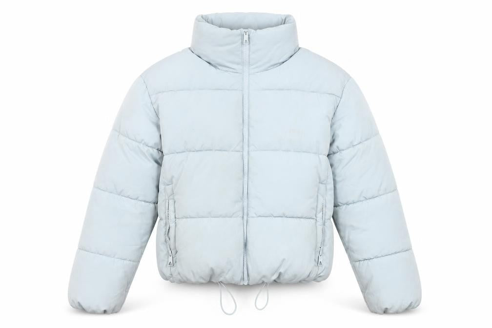 Mango Women’s Grey Puffer Jacket Size S Winter Short Zip Polyester Coat